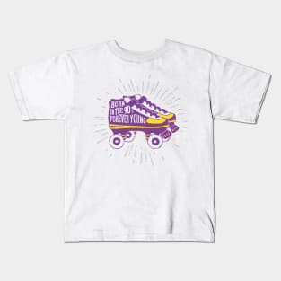 Colorful Roller Skates. Inspirational Text - Born In The 90's Forever Young Kids T-Shirt